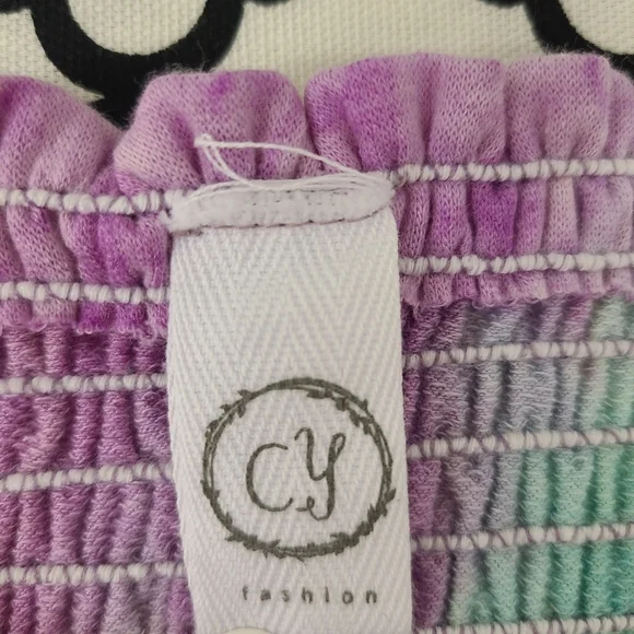 CY Vibrant Tie Dye Wide Leg Jumpsuit Size Large - Picture 6 of 8